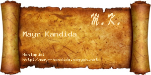 Mayr Kandida névjegykártya